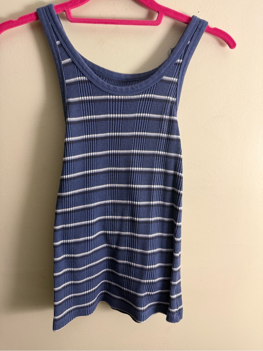 Aerie Blue Striped Cotton Racerback Tank Top M